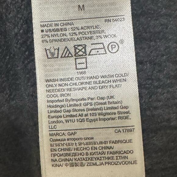 GAP Open Front Cable Knit Cozy Cardigan Sweater Gray Womens Medium Wool Blend - Picture 4 of 6